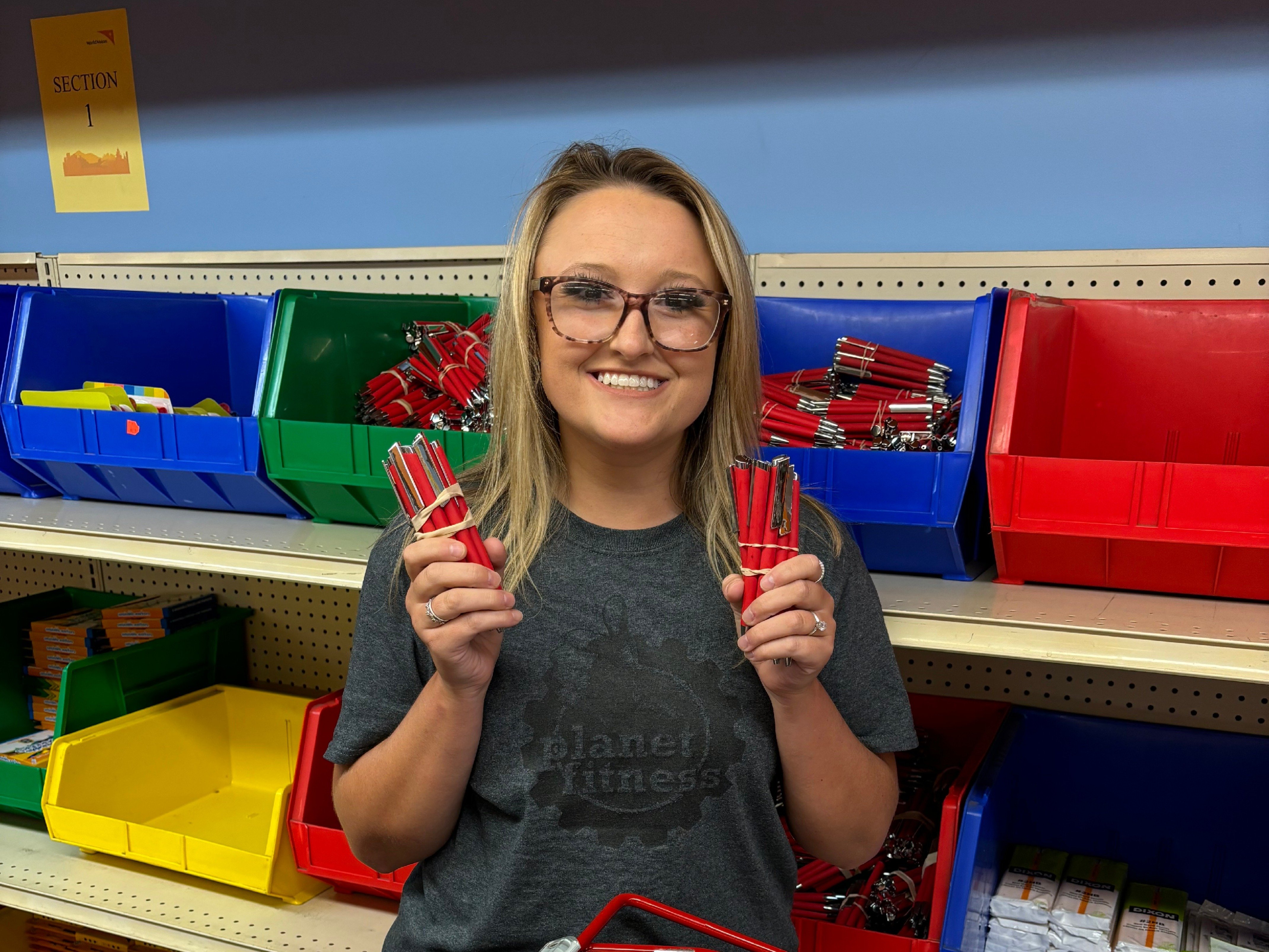 HIT Promotional Products being distributed at a Teacher Resource Center